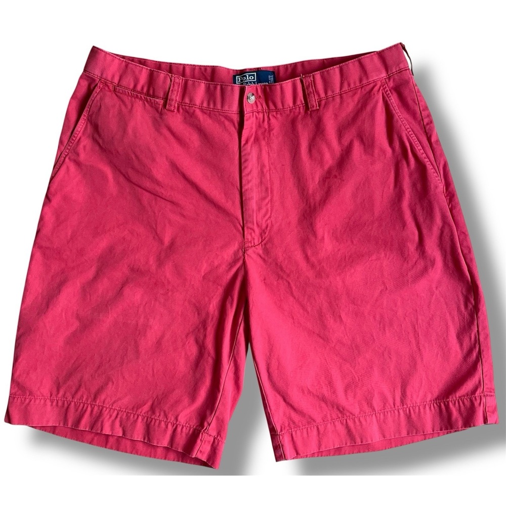 Polo Ralph Lauren Prospect Shorts Mens 38 Pink Coral Red Chino 9" Inseam